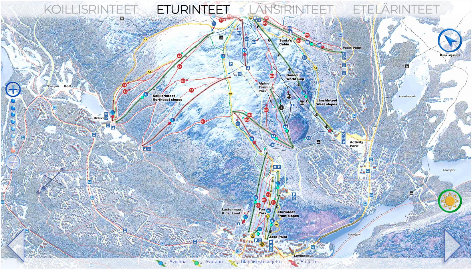 Levi Skilifte und Abfahrten