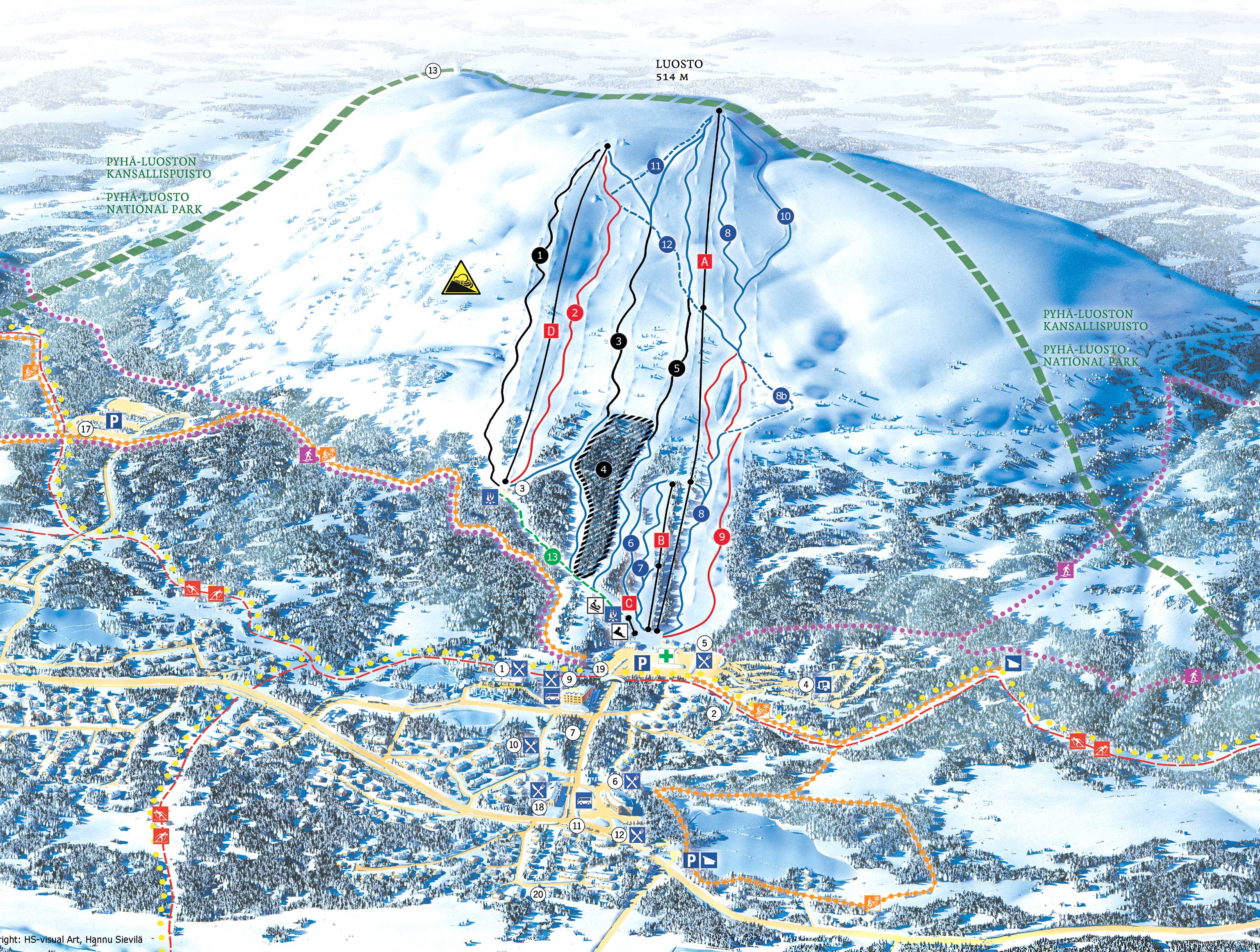 Luosto Skilifte und Abfahrten